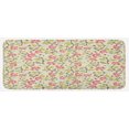 thumbnail image 1 of Ladybugs Kitchen Mat, Curving Flower Design with Ladybugs and Retro Features Small Beetles Theme, Plush Decorative Kitchen Mat with Non Slip Backing, 47" X 19", Pale Green Pink, by Ambesonne, 1 of 1