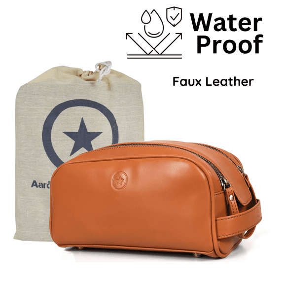 Men Travel Waterproof Toiletry Bag Portable Case Wash Bag for shaving Kit Dopp Large Case By Aaron Leather Goods