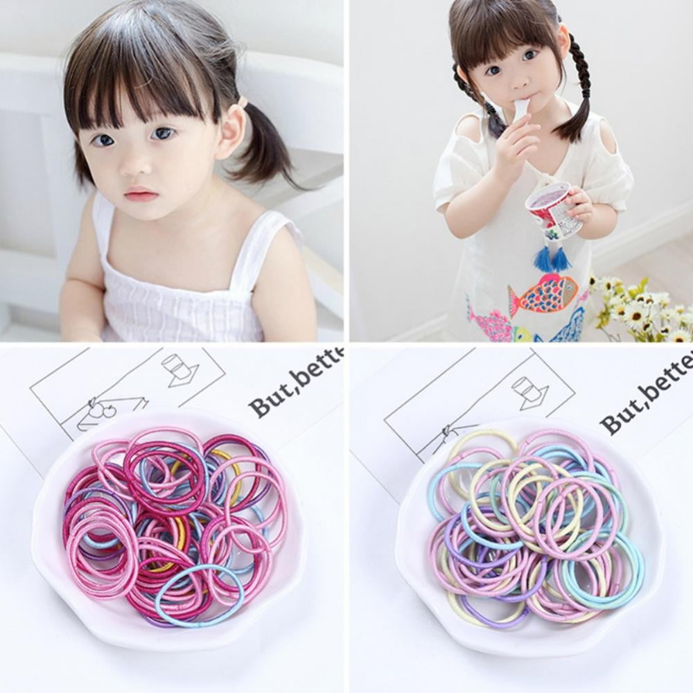 Moonsky 50Pcs Mix Colors Hair Ties For Girls, Little Girls' Small