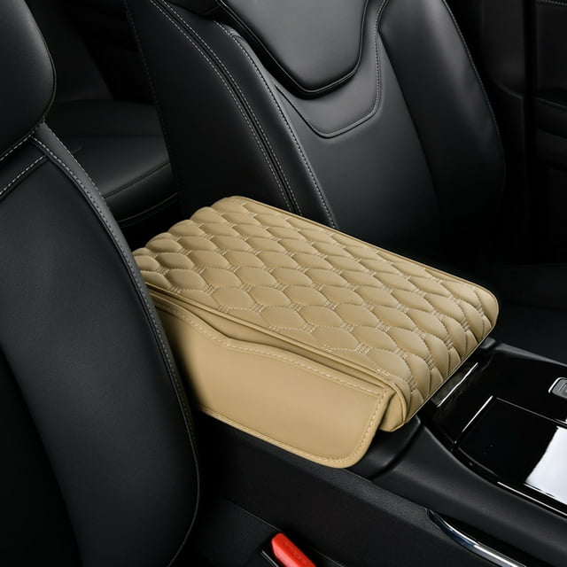 Car Center Console Armrest Protector 2025 Upgrade Leather Armrest Cover With 2 Storage Bags Universal Seat Pad Interior Accessories Protector For Vehicle