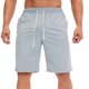 thumbnail image 1 of Pantalones cortos KIHOUT para hombre, informales, lisos, con bolsillo, cintura elástica, rectos, deportivos, para entrenamiento, 1 of 7