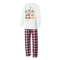 thumbnail image 4 of Family Matching Christmas Pajamas, Baby Romper/Letter Deer Snowflake Pattern Long Sleeve Tops and Plaid Pants Sleepwear Set, 4 of 10