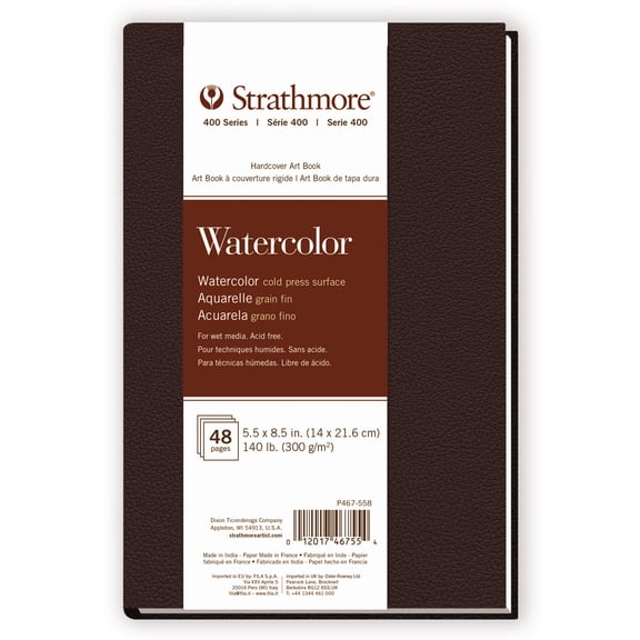 Strathmore 400 Series Watercolor Paper Art Book 5.5"X8.5"-24 Sheets
