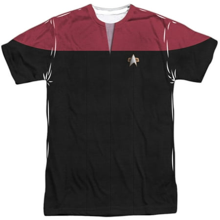 Star Trek Men's  Voyager Command Uniform Sublimation T-shirt White
