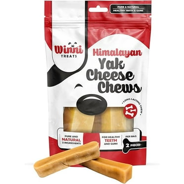 Yak Cheese Chews for Dogs - Limited Ingredient, Preservative Free, Premium Dog Chews - Himalayan Yak Milk and Lime - Raw, Long Lasting Dog Chews