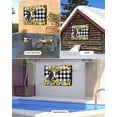 thumbnail image 2 of Outdoor TV Cover 30 to 32 Inch Weatherproof, Yellow Sunflower Cow Farmhouse Waterproof TV Screen Protector for Outside Decor with Zipper and Pocket 30"L x 19"H&nbsp; , Black And White Check Plaid, 2 of 7