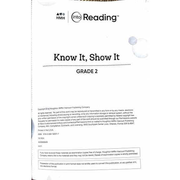 Pre-Owned Know It Show It Grade 2 (Into Reading) Paperback