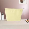 thumbnail image 5 of Unique Bargains 1 Pc Seersucker Stripes Makeup Bag Yellow Polyester, 5 of 6