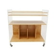 thumbnail image 5 of End Tables, Side Table, Sofa Table, 68x36x70cm Natural Bamboo Acrylic, 3-Tier Adjustable Shelf, Spacious 26.8x14.2in Desktop, Open Design, 33 lbs Per Layer, Universal Wheels, 5 of 7