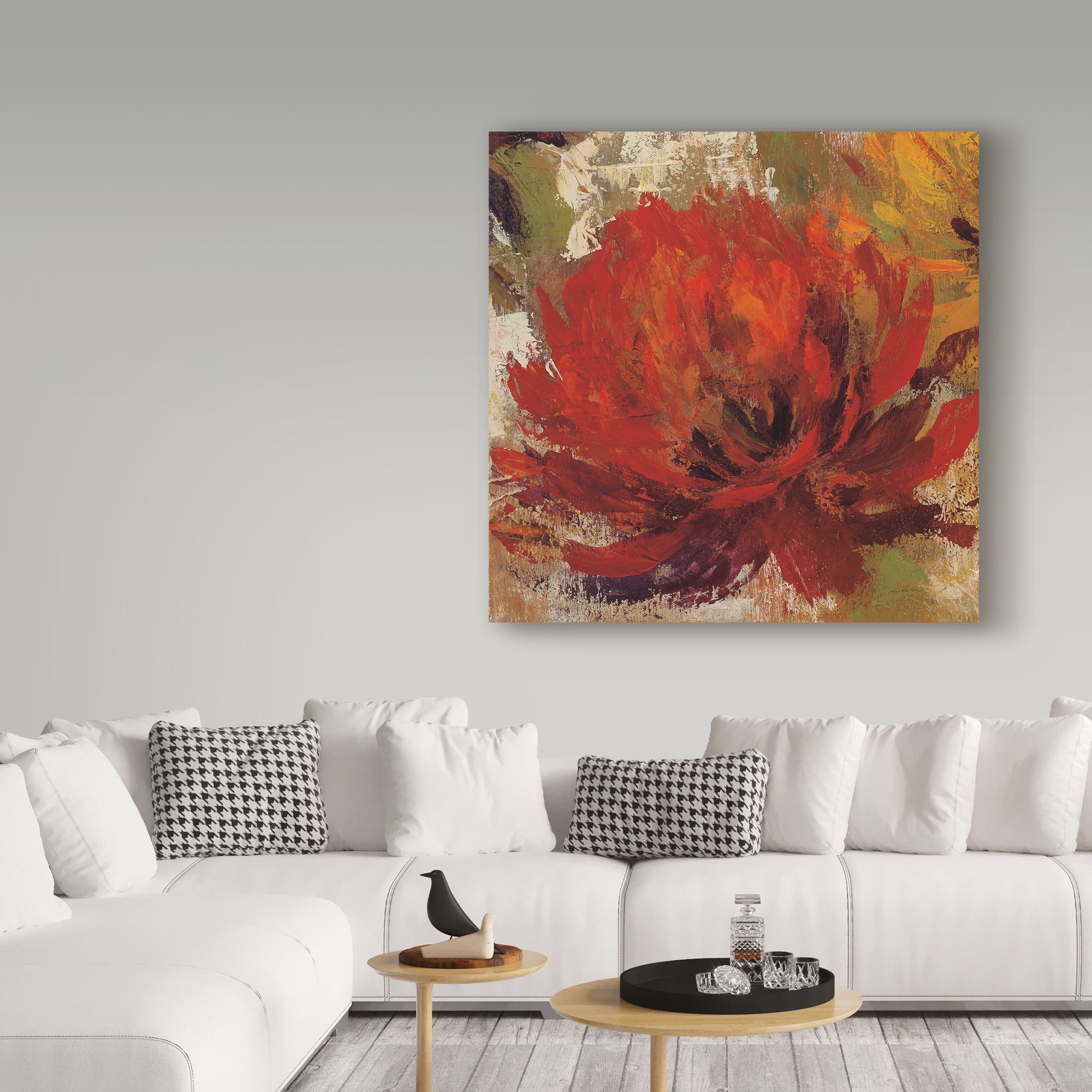 Trademark Fine Art 'Fiery Dahlias II Crop' Canvas Art by Silvia Vassileva