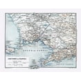 thumbnail image 2 of Baedeker 14x12 Gold Ornate Wood Framed with Double Matting Museum Art Print Titled - Naples Italy - Baedeker 1880, 2 of 4