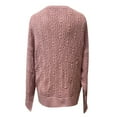 thumbnail image 6 of Buigttklop Sweaters for Women Plus Size Women Deep V-Neck Wrap Sweater Long-Sleeved Crochet Pullover Pink, 6 of 6