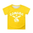 thumbnail image 1 of MEZZALL T-Shirt à Manches Courtes pour Filles, Col Rond, Été, Coupe Décontractée, Basique, Jaune, 3-4 Ans, 1 of 4