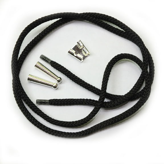 Blank Bolo Tie Kit Standard Slide Ridge Tip Sterling Silver Plated Parts Black Cord