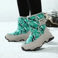 thumbnail image 2 of Chenyee Boys Girls Snow Boots Water-proof Hook and Loop Mid Calf Faux Fleece Linrd Winter Shoes for Kids, 2 of 7