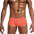 thumbnail image 2 of Jinhomg Men's Boxer Brief Compression Ultra Soft Basic Solid Underwear Lightweight Breathable Shorts Trunks Style Underpants Sales Today Clearance Orange XXL, 2 of 4