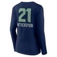 thumbnail image 3 of Women's Devon Witherspoon College Navy Seattle Seahawks Team Wordmark Player Name & Number Long Sleeve V-Neck T-Shirt, 3 of 3