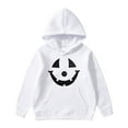 thumbnail image 1 of Wdgfv Chandail à Capuche Imprimé Graphique Halloween pour Garçons Veste Douce Confortable Tenue Décontractée pour Enfants Blanc 1-2 Ans, 1 of 4