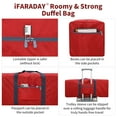 thumbnail image 3 of Sac de Sport Pliable 30 Pouces 75 L Grand Sac de Bagage Léger pour Voyage Camping Rangement - Rouge, 3 of 7