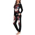 thumbnail image 2 of Renewold 2pcs Snowflake Snowman Pajamas for Women Size XS Breathable Crewneck Loungewear Pj Stylish Softness Long Sleeve Sleepwear Sweatsuit Set,Christmas Day, 2 of 5