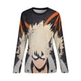thumbnail image 6 of My Hero Academia Women's Pajama Top 3D Digital Print Sleepwear Trendy Crewneck Pullovers Long Sleeve Shirts 2XL, 6 of 8