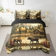 thumbnail image 2 of Homewish Safari Bear Moose 7-Piece Twin Bedding Sets,Rustic Farmhouse Cabin Bedding Comforter Set,Autumn Country Plant Sheet Sets For Boys Teens,Super Cozy Room Decor Reversible, 2 of 8