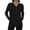 A Black, variant on Women's Sun Protection Jacket Hoodie Women's Sports V-neck Sun Protection Hooded Solid Color Front Decorated Button Long Sleeve Top