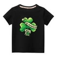 thumbnail image 2 of Lilgiuy Toddler Easter St Patrick Day T-Shirt Boys Girls Short Sleeve Lucky Shamrock Print Pullover Tops Shirt Tees Summer Casual Clothes Holiday Gifts (Black), 2 of 5