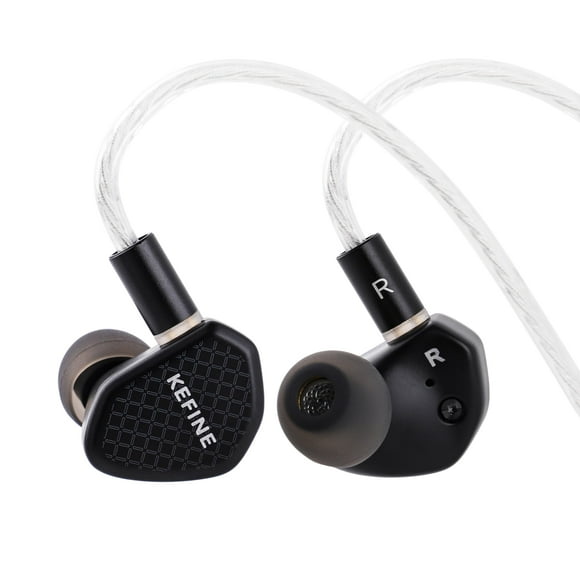 Linsoul Kefine Klean in Ear Monitor,10mm DLC Diaphragm Dynamic Driver HiFi Earphones,Wired Gaming Earbuds,Replaceable Nozzles,Det