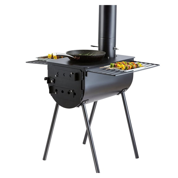 Camping Wood Stove, 118 inch Alloy Steel Hot Tent Stove with Chimney