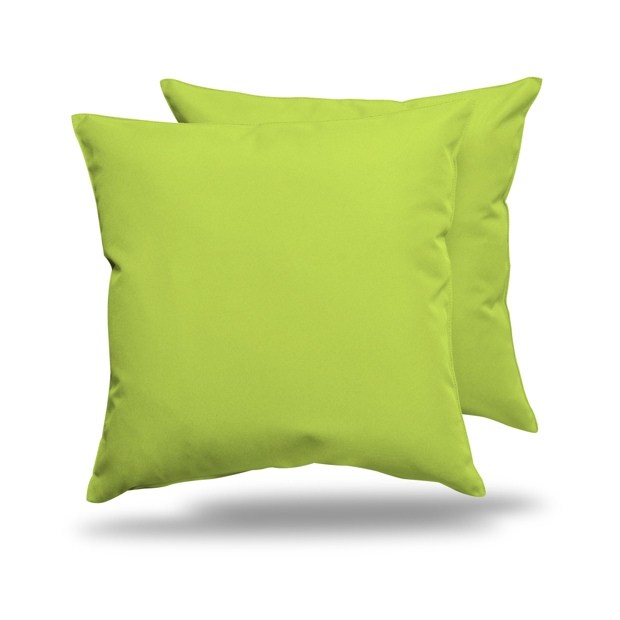 Pack of 2 Outdoor Decorative Throw Pillows 18 x 18 inch Solid Green