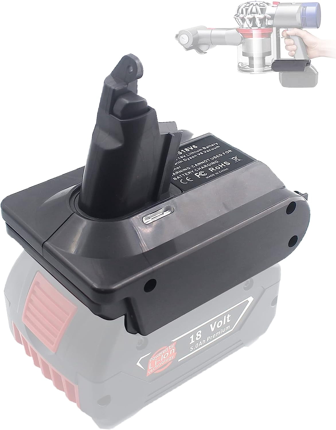 For Dyson V6 Battery Adapter for Makita/Bosch/Dewalt/Milwaukee/Ryobi/Craftsman/Einhell/Black&Decker 18V 20V Battery Converter
