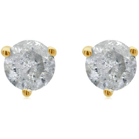 1/2 Carat T.W. Round Diamond 14kt Yellow Gold Martini Stud Earrings with Gift Box, IGL Certified