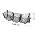 thumbnail image 3 of Unique Bargains Three Pocket Trunk Cargo Organizer Storage Net 3 Pocket Black Mesh Storage Net Set for Truck Car Auto SUV 110 x 30cm, 3 of 7