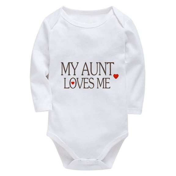 My Aunt Loves Me Outfits for Baby Boys Long Sleeve Girl Newborn Outfit White Baby Boy 3-6 Months Clothes