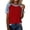 Red, variant on Turilly Womens Loose Relaxed Fit Faux Denim Top Fashion Women's Summer Short Sleeve Round Neck Solid Regular Tops
