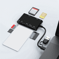 thumbnail image 2 of USB C USB 3.0 Multi Card Reader 6 in 1 Smart/MS/M2/TF/SIM/SD Picture Card Reader Emory Stick Pro Duo Adapter, 2 of 8