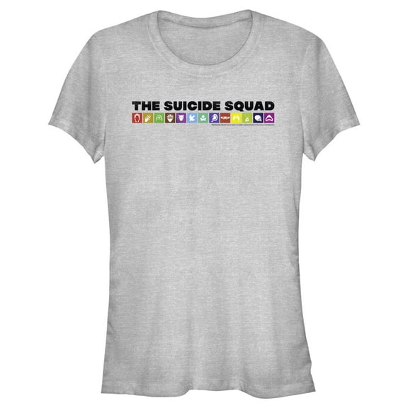 Junior's The Suicide Squad Icons Logo Graphic Tee Athletic Heather 2X Large