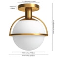 thumbnail image 5 of Evelyn&Zoe 9.25" Antique Brass Finish Metal/Glass Semi Flush Mount, 5 of 7