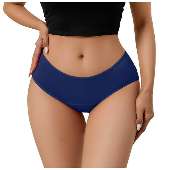 Daznico Womens Underwear - Women's Menstrual Panties 4 Layer Leakproof Menstrual Panties Light Flow for Girls Teens - Panties for Women,Color:Blue,Size:M