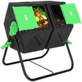 thumbnail image 1 of Outsunny 34.5 Gallon Composter, Dual Chamber Compost Bin, Green, 1 of 10