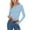 Blue, variant on EDFBUYKRS Graphic Striped Pointelle Top with Long Sleeves, Women’S Xl