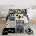 thumbnail image 2 of Homewish Western Cowgirl Cowboy Bedding Comforter Set, Grey Cream Patchwork Twin Comforter Sets, Tribal Dreamy Catcher Reversible Bedding Set, Super Cozy Room Decor, 2pcs, 2 of 8