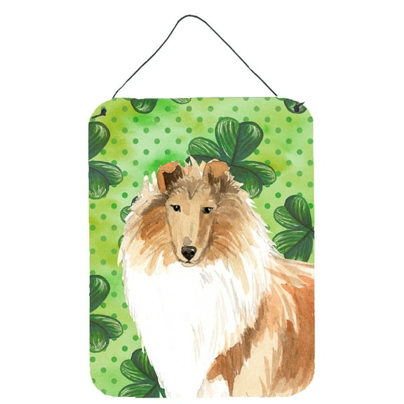 Shamrocks Rough Collie Wall or Door Hanging Prints