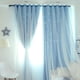 thumbnail image 2 of Cortina de ventana con sombreado de estrellas huecas Purdah para el hogar (2 piezas azul cielo), 2 of 6