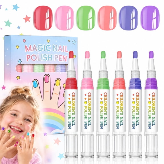 Quick-Drying Nail Polish Pens, Non-Toxic Peel-Off Nail Art Kit for Nail Decorations, No UV Lamp Needed, Odorless Colorful Nail Art Pens