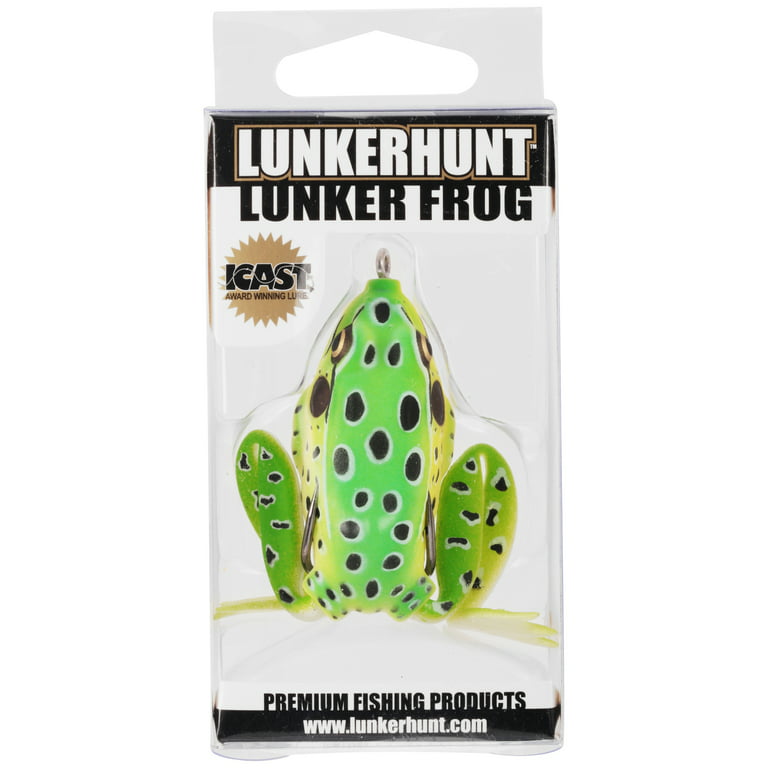 Lunkerhunt Lunker Frog - Topwater Lure - Leopard,2.25in,1/2oz,Soft  Baits,Fishing Lures