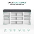 thumbnail image 5 of Ivinta Shoe Storage Bench with Cushion and 10 Cubbies, Shoe Rack Organizer Bench with Adjustable Shelves for Living Room, 5 of 8