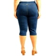 thumbnail image 2 of Jack David/TS WOMENS PLUS SIZE Elastic Waist Pull On Stretch DENIM CAPRI JEANS - DARK BLUE, 2 of 7