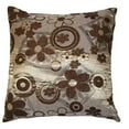 thumbnail image 2 of Violet Linen Victoria Chenille Daisy Sunflower Pattern, Polyester Jacquard Chenille Woven Textured, Gold , 17 Inch x 17 Inch, Square, Decorative Accent Throw Pillow Cover, 2 of 3